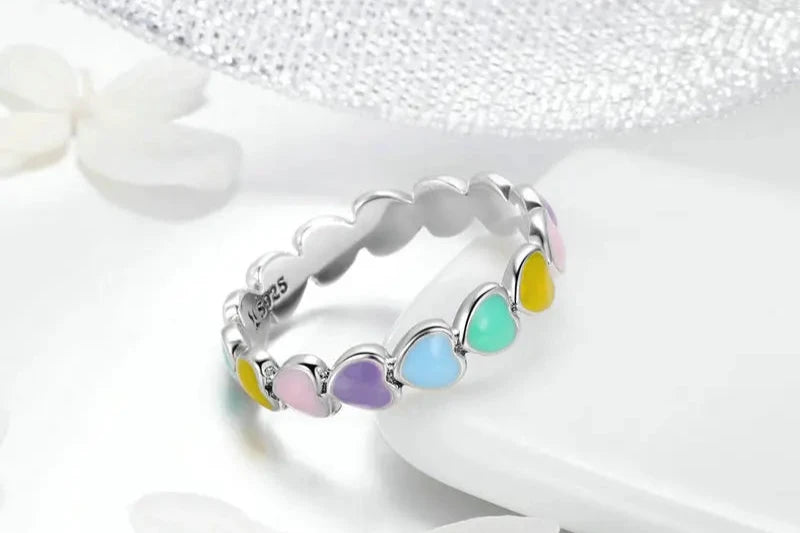 Zoe Rainbow heart Ring