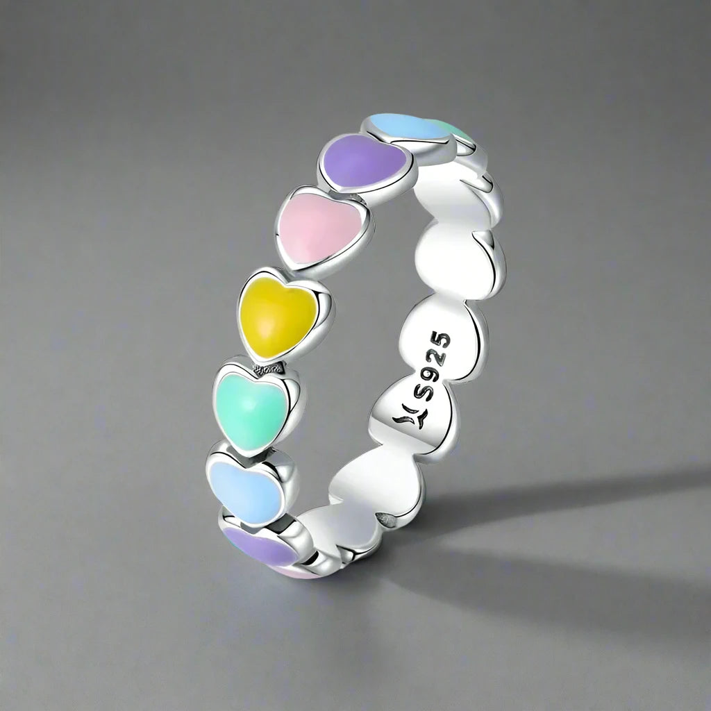 Zoe Rainbow heart Ring