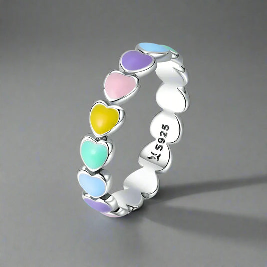 Zoe Rainbow heart Ring