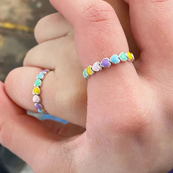 Zoe Rainbow heart Ring